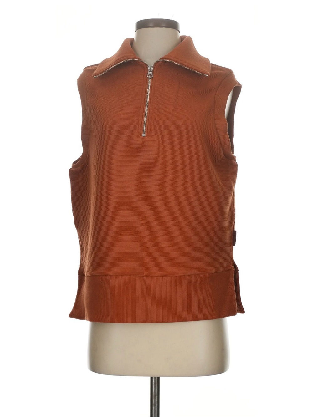 Varley Women’s Sleeveless Zip Polo in Rust Orange
